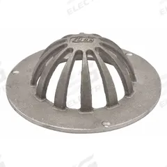 ZURN Dome Strainer: Aluminum, 6 in Overall Dia, 2 1/2 in Overall Ht, Unfinished, Drop-In (MPN P1910-SEMI-DOME-ALUM). Key specifications — Brand: ZURN; Finish: Unfinished; Color: Silver; Material: Aluminum; Connection Type: Drop-In; Grate Surface Style: Slotted; Product Type: Dome Strainer.
