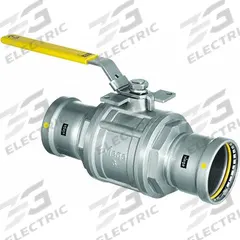 VIEGA MEGAPRESS Manual Two-Way Ball Valve: 4 in, Carbon Steel, Press x Press, Full Port Ball Port (MPN 86850). Key specifications — Brand: VIEGA MEGAPRESS; Handle: Locking Lever.