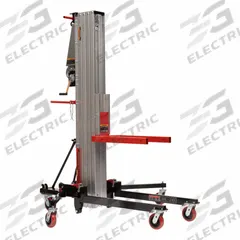 JET Material Lift: 650 lb, Adj Base, With Outriggers, 67 in L x 77 in W x 274 in H Overall Dim (MPN JT1-2411). Key specifications — Width Across Forks: 17 in; Frame Material: Steel; Caster/Wheel Configuration: (4) Fixed Locking; Brand: JET.