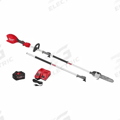 MILWAUKEE Battery-Powered Pole Saw Kit: 10 in Blade Lg, 7 ft to 10 ft Reach, 8.0 Ah - Battery-Powered Pole Saws