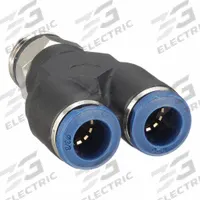 AIGNEP USA Push-Fit Wye Fitting: 1/2 in OD x 1/2 in OD Size, Push-to-Connect x Push-to-Connect (MPN 85320-08-08). Key specifications — Brand: AIGNEP USA; Thread Size A: 1/2"-14.