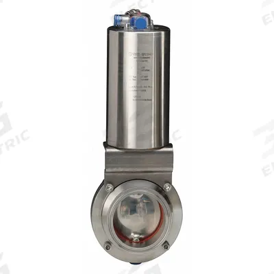VNE Butterfly Valve: 145 psi Actuator Air Pressure - Max, Air to Spring, 304 Stainless Steel - 3-A Certified 304 Stainless Steel Pneumatic Butterfly Valves