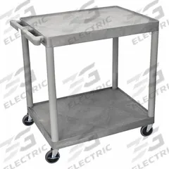 APPROVED VENDOR Utility Cart: 400 lb, 2 Shelves, 32 in L x 24 in W Self, Gray, Flat (MPN HE38-G). Key specifications — Shelf Color: Gray; Brand: APPROVED VENDOR; Caster/Wheel Configuration: (2) Swivel.