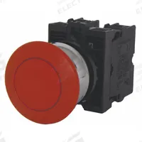 EATON Mushroom Head Push Button: Non-Illuminated, Mushroom Head Profile, Metallic, 22 mm, 1NO/1NC (MPN M22M-DRP-R-K11). Key specifications — Brand: EATON; Action: Maintained; Series: M22; Push Button Material Type: Metallic.