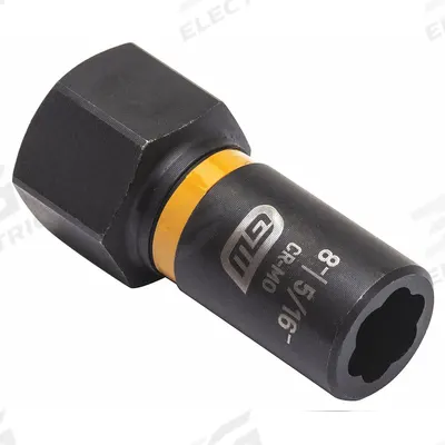 GEARWRENCH Bolt Extractor: 5/16 in Socket Size, 7-Point, Std, Black Oxide - 1/4" Drive Bolt Extraction Impact Sockets