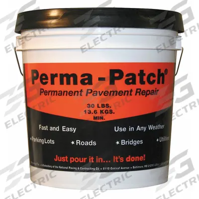 PERMA-PATCH Cold Patch: PP-30-CP, Limestone Asphalt Mix, 30 lb Container Size, Pail - Ready-to-Use Pothole Cold Patching