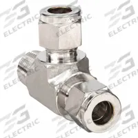 PARKER Compression Tee Fitting: 1/2 in OD x 1/2 in Pipe x 1/2 in OD Fitting Size, Stainless Steel (MPN 8MRT8N-316). Key specifications — Compatible Fitting Brands: Parker A-LOK; Brand: PARKER.