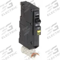 SQUARE D Miniature Circuit Breaker: 25 A, 120V AC, Single Phase, 10kA at 120V AC, 1 Poles (MPN QO125GFI). Key specifications — Phase: Single; Amps: 25 A; AC Voltage Rating: 120V AC; Max. AIR Rating: 10kA at 120V AC; For Use With: QO Load Centers and NQ Panelboards; Brand: SQUARE D.