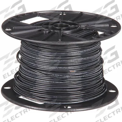 SOUTHWIRE Building Wire: Copper, 18 AWG, 1 Conductors, Solid, Black, 500 ft Lg - Copper TFN/TFFN Building Wires