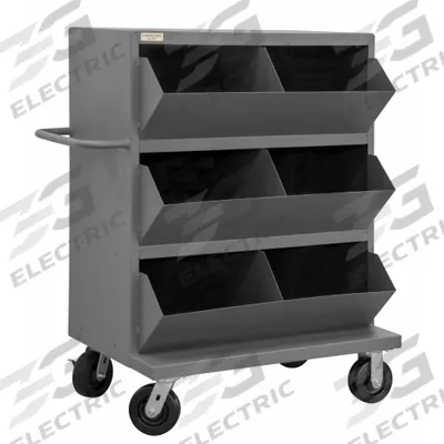 APPROVED VENDOR Mobile Storage Bin: 36 in x 24 in x 49 1/4 in, 6 Compartments - Mobile Stacking Bin Units