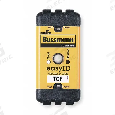 BUSSMANN Fuse: Class CF, TCF Series, Time-Delay, 70 A, 600 V AC, 300 V DC - Time-Delay Cube Fuses