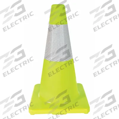 APPROVED VENDOR Traffic Cone with Bands: 18 in Cone Ht, Green, High-Intensity Prismatic - Traffic Cones for Non-Roadway Use
