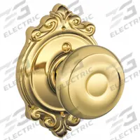 SCHLAGE Door Lockset: Dummy Knob Locksets, Brass (MPN F170 GEO 605 BRK). Key specifications — Lockset Style: Georgian.