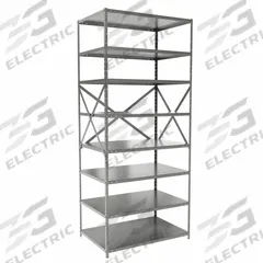 HALLOWELL Metal Shelving: Standalone, Heavy-Duty, 36 in x 24 in, 84 in Overall Ht, 8 Shelves (MPN F7513-24HG). Key specifications — attr41760: Steel; attr41761: Steel; attr37625: Unassembled; attr37628: Gray; attr33609: HALLOWELL.