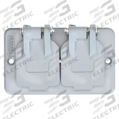 HUBBELL WIRING DEVICE-KELLEMS Weatherproof Cover: Portable Outlet Box Cover, Duplex Receptacles, 3R (MPN HBL3056). Key specifications — Color: Gray; Brand: HUBBELL WIRING DEVICE-KELLEMS.
