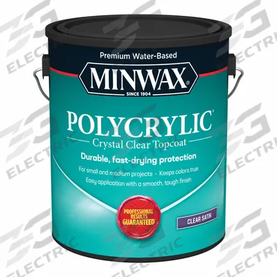MINWAX Finish: Varnish, Interior, Water, 1 gal Container Size, Wood, Satin, Clear - Wood Sealers & Finishes