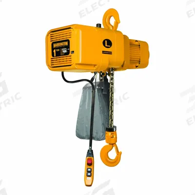 HARRINGTON Extended Lift Electric Chain Hoist: H4 - Heavy Duty, 208-230/460V AC, 1 Speeds - High-Lift Extended Use Hoists