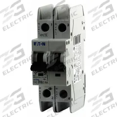 EATON IEC Miniature Circuit Breaker: 2 A Amps, 48/96V DC, 10kA at 277/480V AC, Screw Clamp, FAZ-NA (MPN FAZ-C2/2-NA). Key specifications — DC Voltage Rating: 48/96V DC; Brand: EATON; Max. AIR Rating: 10kA at 277/480V AC; Terminal Connection: Screw Clamp; AC Voltage Rating: 277/480V AC.