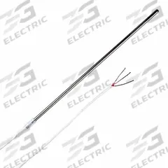 OMEGA Long-Life & High-Accuracy RTD Probes: -58°F to 842°F /-50°C to 450°C, 2 in Probe Lg (MPN PR-10H-3-100-3/16-2). Key specifications — Connector Type: Wire Leads; Cable Length: 40 in; Brand: OMEGA.