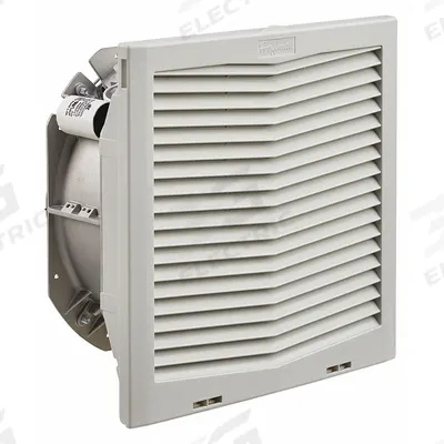 NVENT HOFFMAN Axial Fan: 395 cfm Airflow @ 0.000 in SP, 12 13/16 in Ht, 6 3/8 in Dp, Terminals - Wet-Location Square Axial Fans