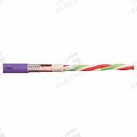CHAINFLEX Bus Cable: (3) Pr 24 AWG (0.25), TPR, Order by the Foot, Interbus, Red (MPN CFBUS-010). Key specifications — Bus System: Interbus; Conductor Grouping: (3) Pair 24 AWG; Minimum Bend Radius Factor - Fixed: 5 x OD; Minimum Bend Radius Factor - Flexible: 8 x OD; Shielding: Shielded; Brand: CHAINFLEX.