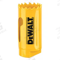 DEWALT Hole Saw: 1 1/8 in Saw Dia., 4/5 Teeth per Inch, 1 3/4 in Max. Cutting Dp, Bi-Metal (MPN DAH180018). Key specifications — attr1098070: 4/5; attr1098087: DEWALT; attr1098073: 1/2"-20.