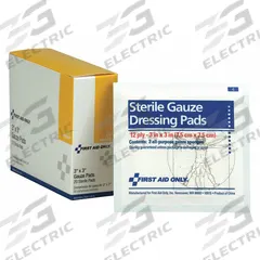 FIRST AID ONLY Gauze Pad: 3 in Dressing Lg, 3 in Dressing Wd, Gauze, Sterile, 20 PK (MPN I211). Key specifications — Water Resistance: Not Water Resistant; Unitized: Unitized; Standards: ANSI/ISEA Z308.1-2015; Manufacturer Part Number: I211; Package Type: Box; Product Type: Gauze Pad; Sterility: Sterile; Brand: FIRST AID ONLY.