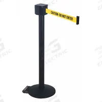 RETRACTA-BELT Barrier Post with Belt: Yellow, No Pattern, Caution Do Not Enter, 30 ft Belt Lg, Black (MPN PM412-30BA-CAU). Key specifications — attr981468: Cast Iron; attr981465: Yellow; attr981461: RETRACTA-BELT; attr981440: Aluminum; attr981443: Black; attr981449: Caution Do Not Enter; attr981448: Black.