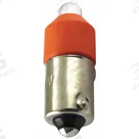 EATON Compact LED Bulb: LED, Miniature Bayonet (BA9s), (T) Tubular, T3-1/4, 120V AC/DC, 0.72 W Watt (MPN E22LED120ON). Key specifications — Light Color: Orange; Voltage: 120V AC/DC; Brand: EATON; Bulb Shape: T3-1/4.