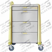 CAPSA HEALTHCARE Isolation Cart: Polymer, (1) Swivel with Brake/(3) Swivel, Yellow, 4 Drawers (MPN AM-IS-STD-NOLOK). Key specifications — Material: Polymer; Brand: CAPSA HEALTHCARE; Caster/Wheel Configuration: (1) Swivel with Brake; Cabinet Color: Yellow.