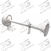 WOLO Electric Horn: 12V DC, Low Tone, Electric, White, Enamel/Painted, 115 dB Sound Level - Max (MPN 1110). Key specifications — Type: Low Tone; Brand: WOLO; Compatible Vehicle Type: Boats; Finish: Enamel; Includes: Rubber Gaskets; Color: White.