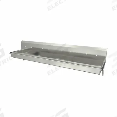 SANI-LAV Wash Station: 4 Stations, 5 in Bowl Dp, 85 in Bowl Lg, 16 1/2 in Bowl Wd - Four-Station Wall-Mounted Wash Stations without Faucets
