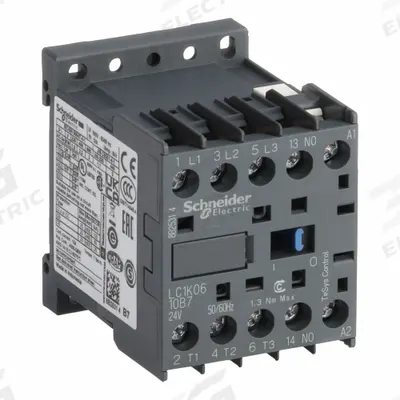 SCHNEIDER Miniature IEC Magnetic Contactor: Non-Reversing, 3 Poles, 3NO Contacts - Miniature, Non-Reversing IEC Contactors