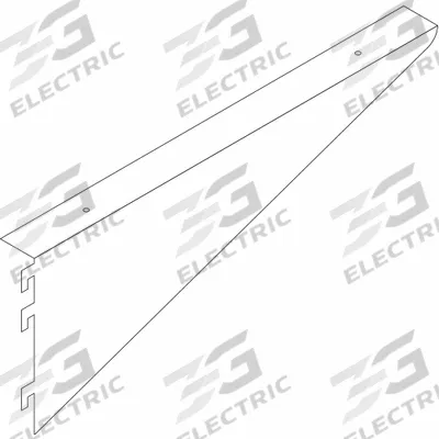 INSTOCK Undermount Bracket: 16 in Overall Lg, Steel, Petal White - Lab Shelves & Components