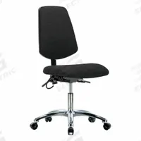 ESD Chair: Fabric, Armless, Ht Range 19 in to 24 in, 18 1/2 in Seat Wd, 17 in Seat Dp, 5 Casters (MPN BR-ESD-FDHCH-MB-CR-T0-A0-EC-ESDBLK). Key specifications — Foot Support: No; Back Tilt Backward: 13.5°; Back Tilt Forward: 10.5°; Base Material: Aluminum; Brand: APPROVED VENDOR; Product Type: ESD Chair; ESD-Safe: ESD-Safe.