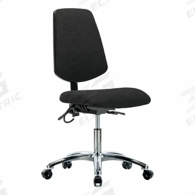 APPROVED VENDOR Chair: Fabric, Armless, Ht Range 19 in to 24 in, 18 1/2 in Seat Wd, 17 in Seat Dp - Fabric ESD Chairs