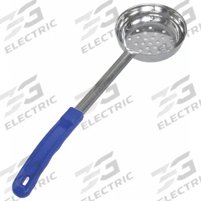 CRESTWARE Portion Controller: 8 oz Capacity, Stainless Steel, Perforated, Blue - Portion Control Spoons