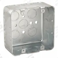 RACO Electrical Box: Steel, Steel Material & Nominal Size, Square, 2 Gangs, 2 1/8 in Box Dp (MPN 680). Key specifications — Brand: RACO; Bracket Style: Without Bracket; Clamp Style: Without Clamps.