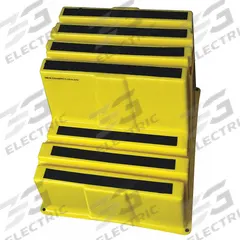 APPROVED VENDOR Step Stool: 2 Steps, 1.6 ft Overall Ht, 500 lb Load Cap, Plastic, 1.6 ft Standing Ht (MPN 44ZJ64). Key specifications — Brand: APPROVED VENDOR; Color: Yellow; Includes: Replacement Foot Pads.