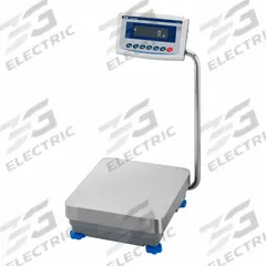 A&D WEIGHING Industrial Balance: 13 1/2 in x 15 1/4 in, IP65, Not NTEP Rated, Column-Mounted (MPN GX-62000L). Key specifications — Connection Ports: RS-232; Readability: 1 g; Power Source: Electric; Weighing Units: tl; Brand: A&D WEIGHING; Washdown: Yes.