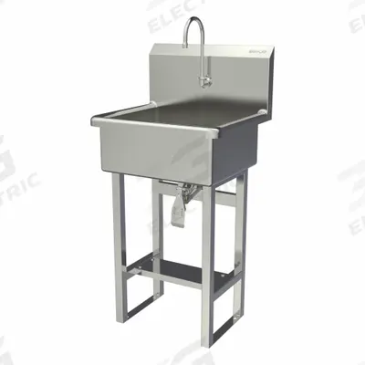 SANI-LAV Wash Station: 46 1/2 in Overall Ht, 20 in Bowl Lg, 9 in Bowl Dp, 0.5 gpm Flow Rate - One-Station Freestanding Hand Sinks with Faucets