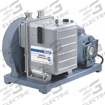 WELCH Vacuum Pump: 1 hp, 1 Phase, 115/230V AC, 10.6 cfm Free Air Displacement - Corrosive Environment Rotary Vane Vacuum Pumps
