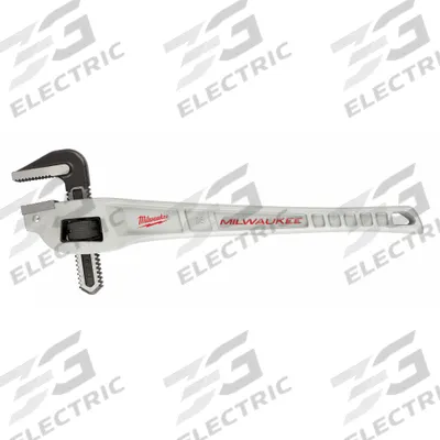 MILWAUKEE Offset Pipe Wrench: Aluminum, 2 in Jaw Capacity, Serrated, 18 in Overall Lg - Offset Pipe Wrenches