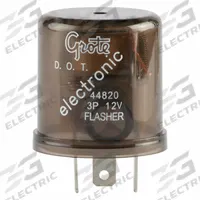 GROTE Automotive Flasher: 12V DC, 60 to 120, 1 Terminals, Flasher Relay, 25 A Current Rating (MPN 44820). Key specifications — Brand: GROTE; Product Type: Flasher Relay; Voltage Rating: 12V DC; Flash Rate per Minute: 60 to 120.