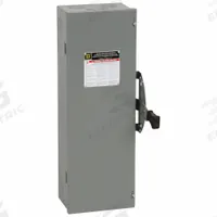 SQUARE D Safety Switch: Non-Fusible, 60 A, Three Phase, 240V AC, Galvanized Steel, Indoor (MPN DTU322). Key specifications — attr867131: SQUARE D.