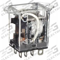 OMRON Flange Mount Relay: Surface (Top Flange) Mounted, 10 A Current Rating, 12V DC, DPDT (MPN LY2F-DC12). Key specifications — Brand: OMRON; Base Type: Square; Mounting Style: Top Flange; Electrical Connection: Plug-In Terminal; Manufacturer Part Number: LY2F-DC12; Operating Current: 10 A at 24V DC (Resistive Load); Series: LY Series.