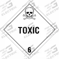 BRADY DOT Container Placard: Toxic 6, 10 3/4 in x 10 3/4 in, 10 3/4 in Label Ht, 10 3/4 in Label Wd (MPN 60425). Key specifications — Brand: BRADY; Message: Toxic 6.