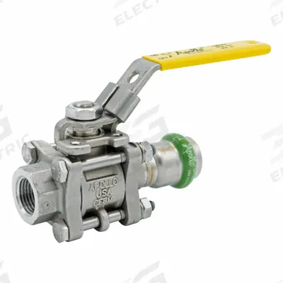 APOLLO Ball Valve: 1 1/2 in, Stainless Steel, Straight Valve Body, Press x NPT - Stainless Steel Ball Valves