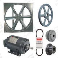 DAYTON Supply Fan w/Drive Package: Belt Drive, 48 in Blade, Open Dripproof, 24,981 cfm, 3 ph (MPN 7AD13). Key specifications — Nameplate Voltage: 208-230/460V AC; Assembled: Unassembled; Brand: DAYTON; Enclosure Design: Open Dripproof Motor.