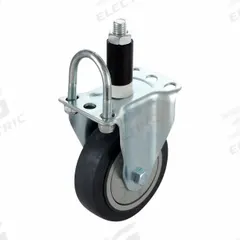 FLEXPIPE Caster: Caster, Silver/Black, 150 lb Load Capacity - Max, Rubber, Rigid, 1 Casters, Caster (MPN W-3EF). Key specifications — Product Type: Caster; Color: Silver; Black; Brand: FLEXPIPE; Caster Type: Rigid; Component Type: Caster.